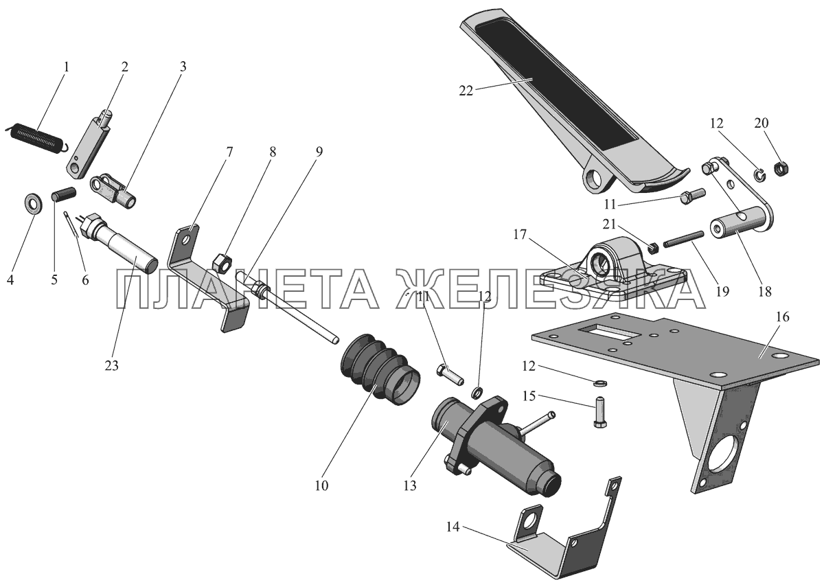 Педаль управления сцеплением 152-1602004-62 МАЗ-152 (2011)